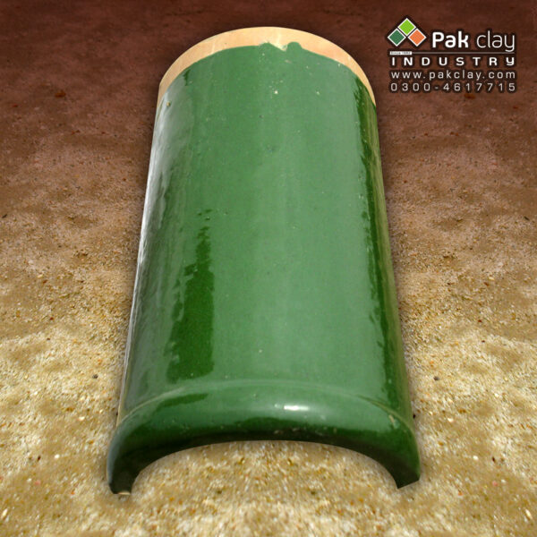 Green Terracotta Roof Tiles Barrel Mission 2"