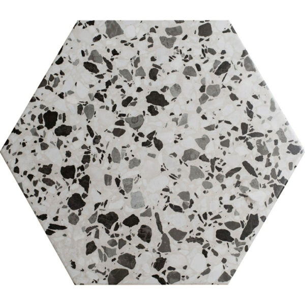 Grey Hexagon Terrazzo Tiles