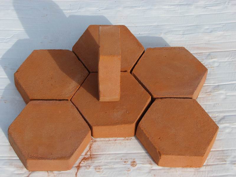 Hexagon Clay Floor Tiles 6×6