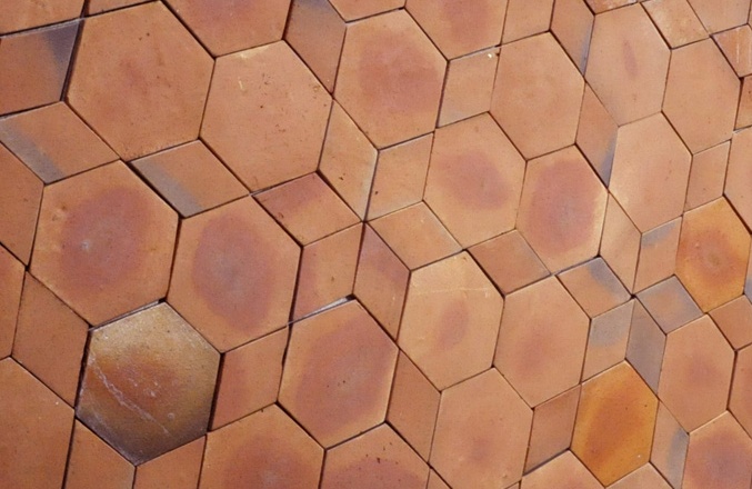 Hexagon Clay Floor Tiles 6×6