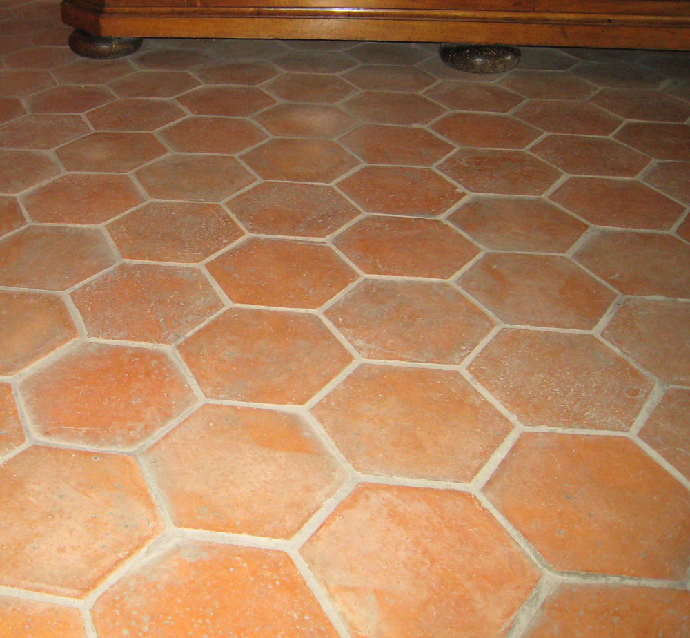 Hexagon Clay Floor Tiles 6×6
