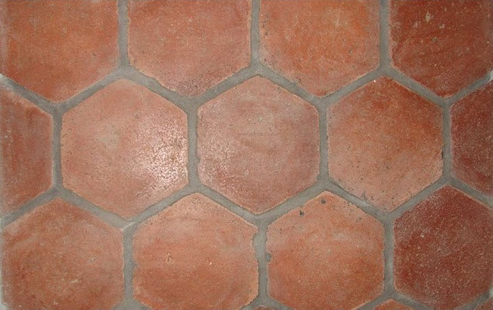 Hexagon Clay Floor Tiles 6×6