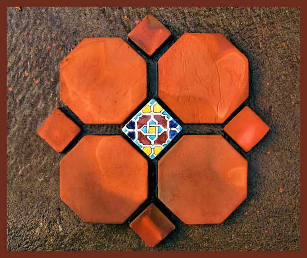 Octagon Terracotta Floor Tiles 8x8x1"