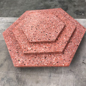 Red Hexagon Terrazzo Tiles