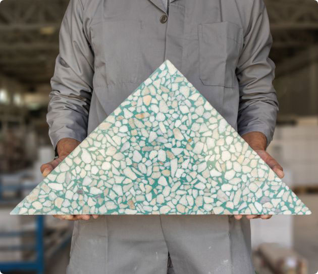 Terrazzo Triangular Floor Tiles