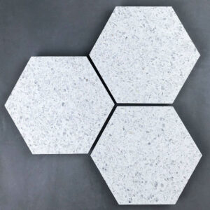 White Hexagon Terrazzo Tiles